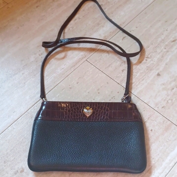 Brighton Handbags - Brighton Black/Brown Crossbody Purse